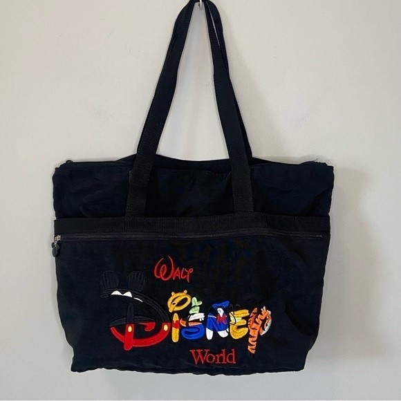 Walt Disney World Mickey Donald Pluto Goofy Winnie Pooh Tigger Embroidery Tote - Picture 1 of 7